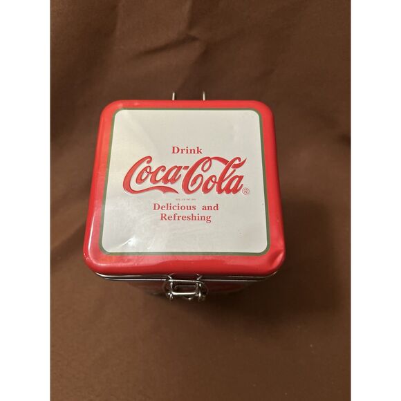 Coke Coca-Cola Tin Box Company Canister Latch Top 6" Good Things To Eat - Picture 5 of 8